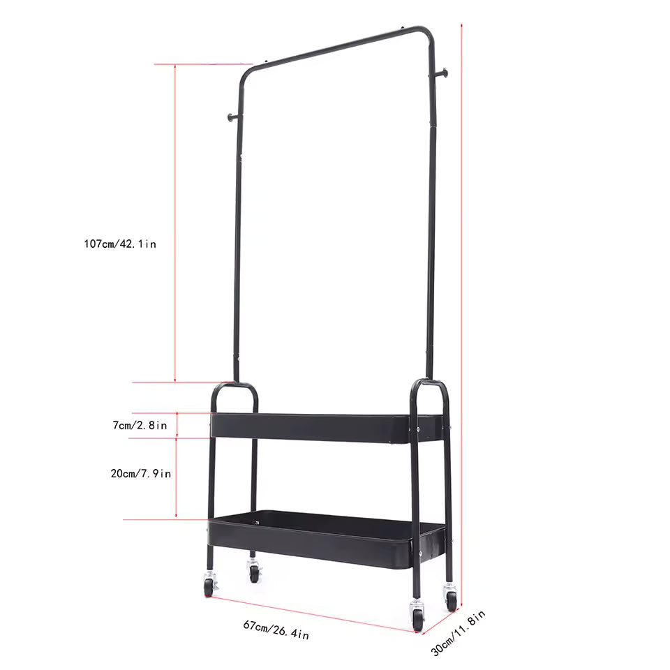Mobile Clothing Storage Rack